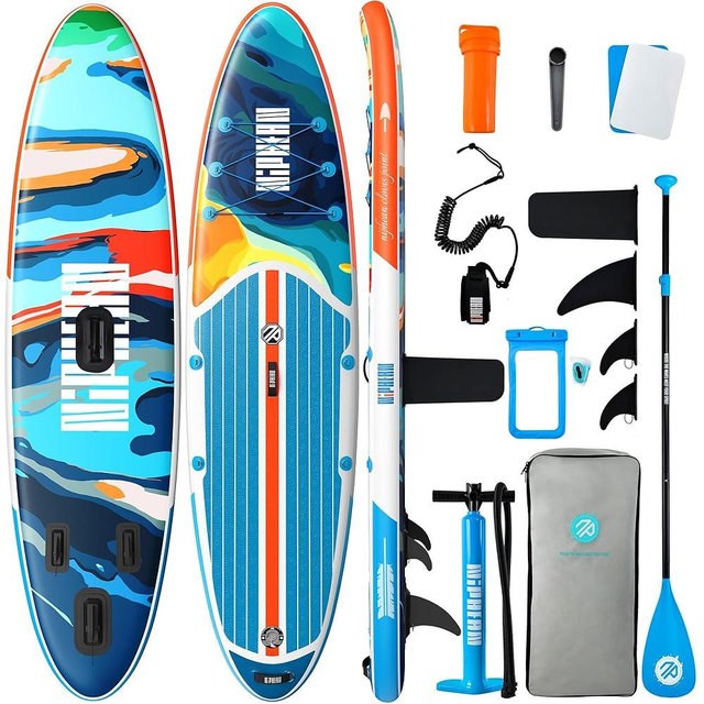 Niphean Inflatable Stand Up Paddle Board with SUP Accessories, Anti-Slip EVA Deck, 10’6’’ Inflatable Paddle Boards for Adults & Youth of All Skill Levels