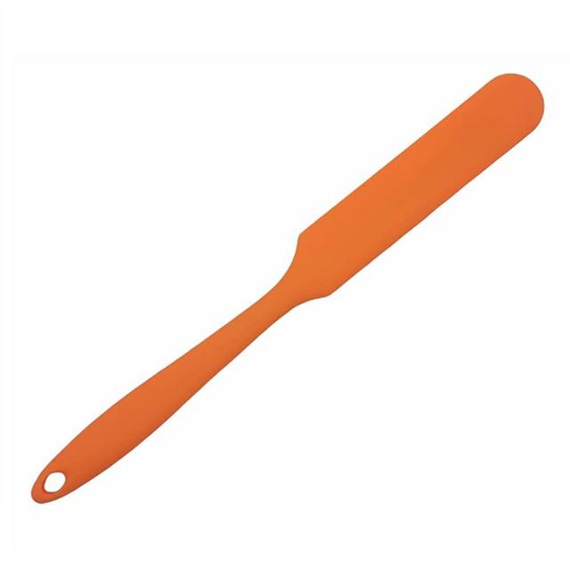 Handy Housewares 9.5" Long Silicone Spatula Spreader, Bowl or Jar Scraper, Great for Spreading Frosting or Icing on Cakes (1, Orange)