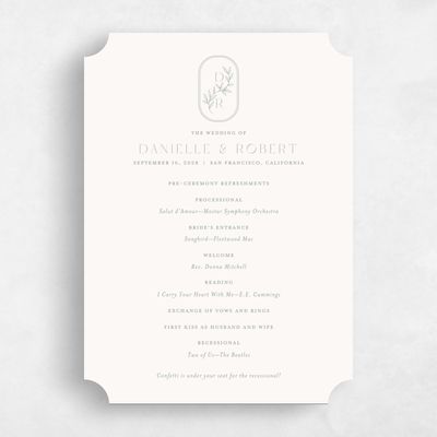 Green Ticket Wedding Program - Copan