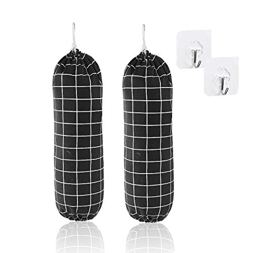 2Pcs Plastic Bag Holder, Wall Mount Plastic Bag Organizer, Large Grocery Bag Storage Dispenser, 22x9 in by SWISSELITE