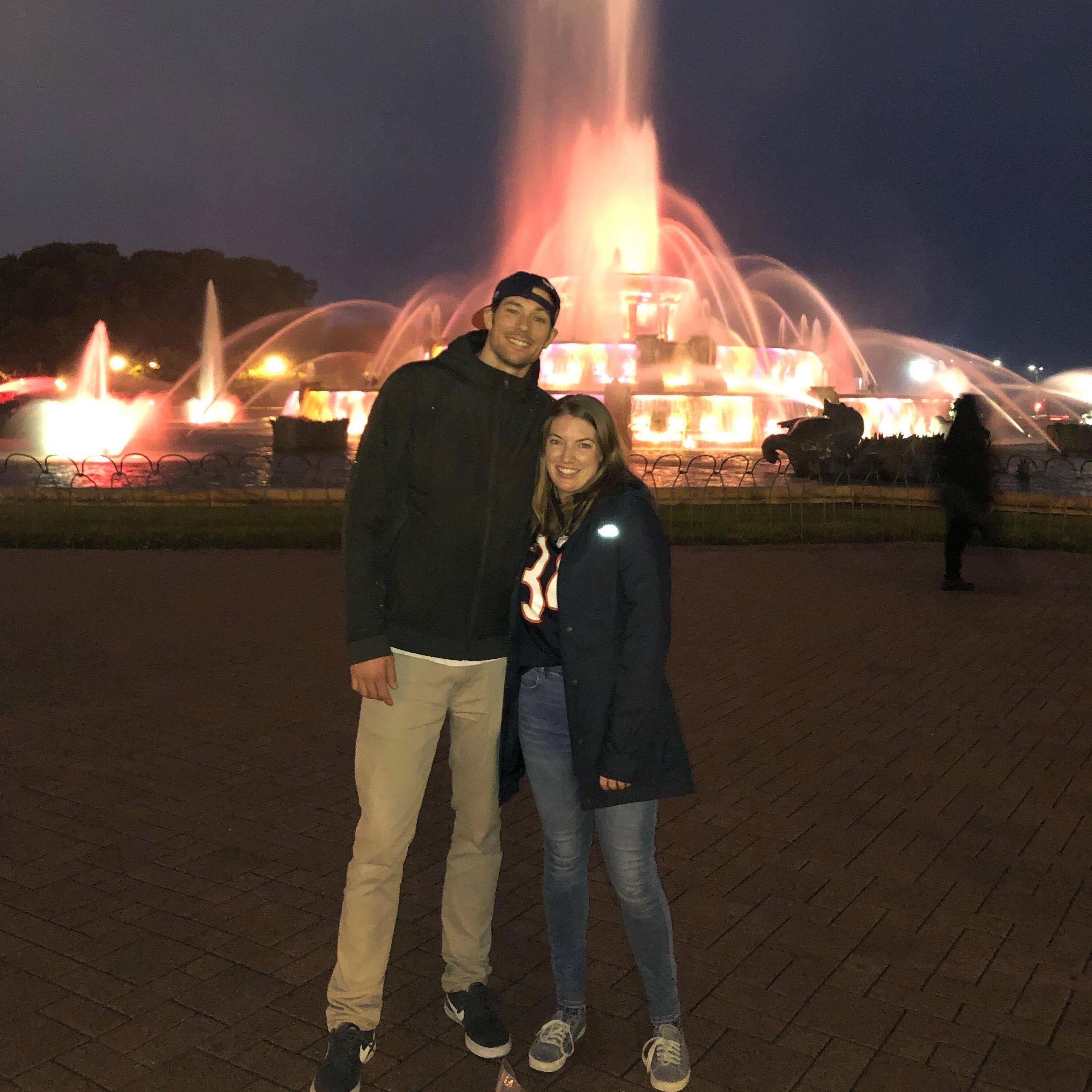 Celebrating a Bears win in Chicago