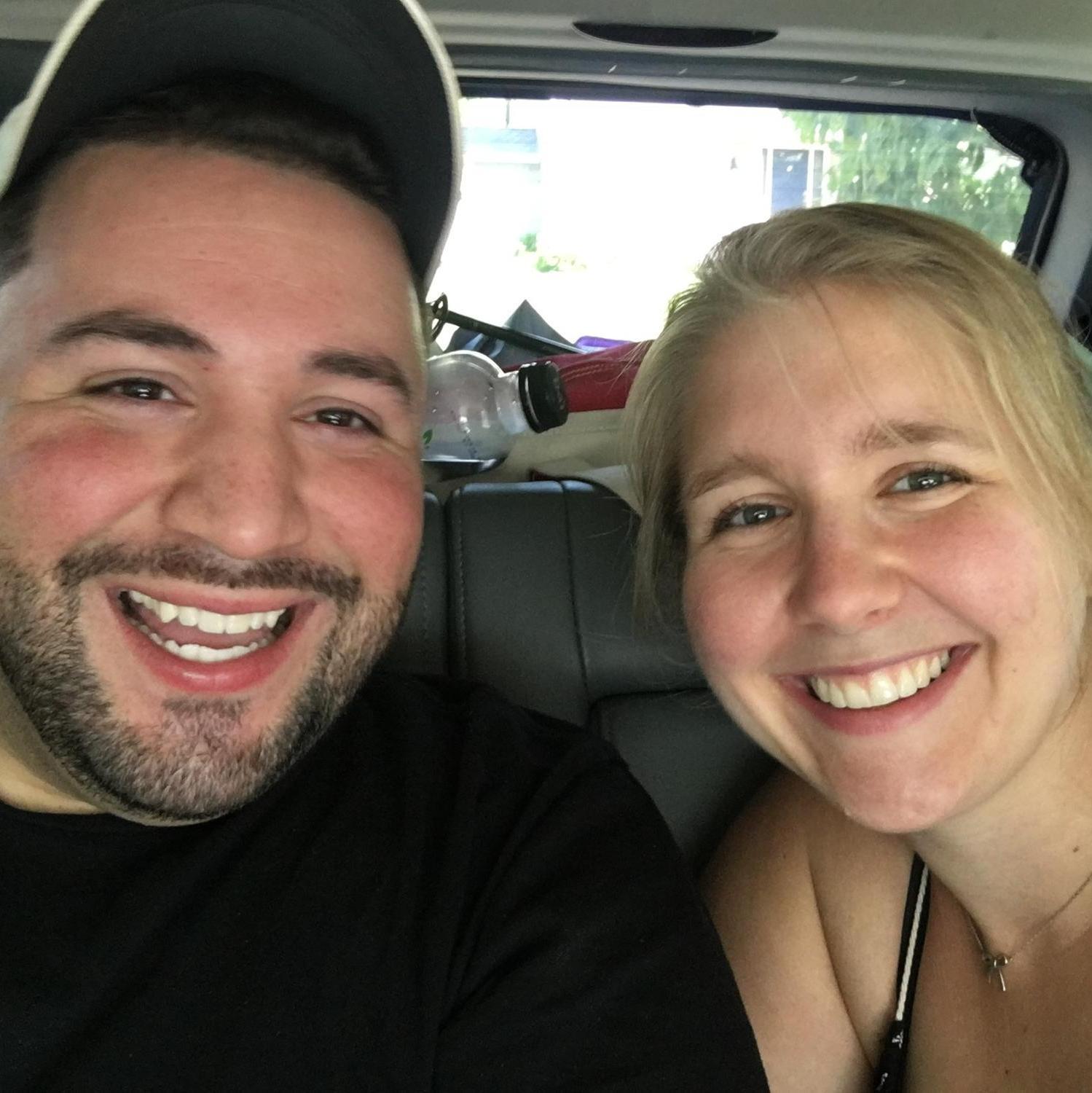 Our first photo together, on the way to Water’s Edge with Marisa & JD.