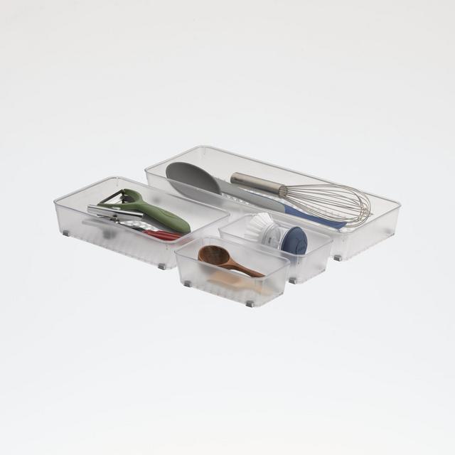 Spectrum Hexa Clear Frost In-Drawer Organizers, Set of 4