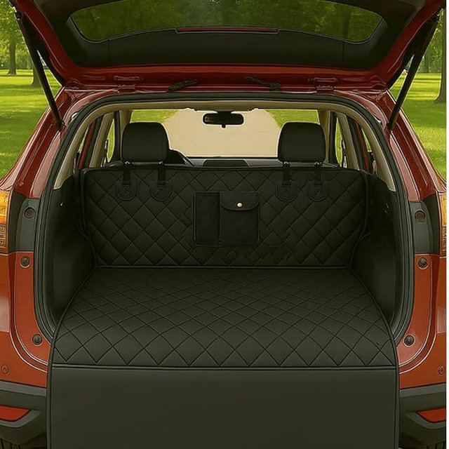 fidozen Universal Cargo Liner for SUV – Waterproof Dog Trunk Mat, Non-Slip Back Seat Protector, Car Bed Cover, Pet Barrier, Rear Liner Accessories for Trucks & Sedans, Universal Fit Trunk Cover