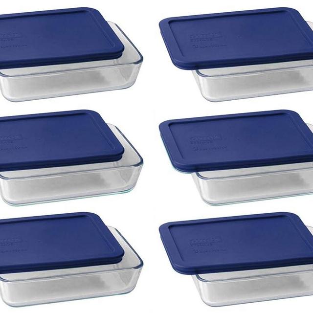 Pyrex 3 Cup Storage Plus Rectangular Dish With Plastic Cover Sold in packs of 6