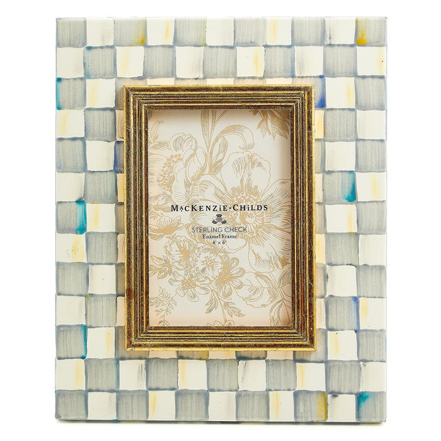 Mackenzie-Childs Sterling Check Frame, 4" x 6"