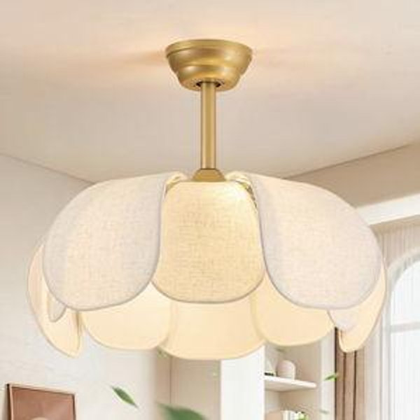 Boho Ceiling Fans with Lights,Flower Chandelier Ceiling Fan with Light and Remote Control，Coastal Fandelier for Bedroom, Living Room,Kitchen,Foyer(26 Inch,6 Speed, Timing Adjustable Height)