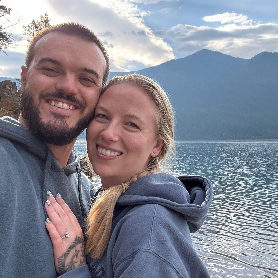 Right after proposing at Lake McDonald!