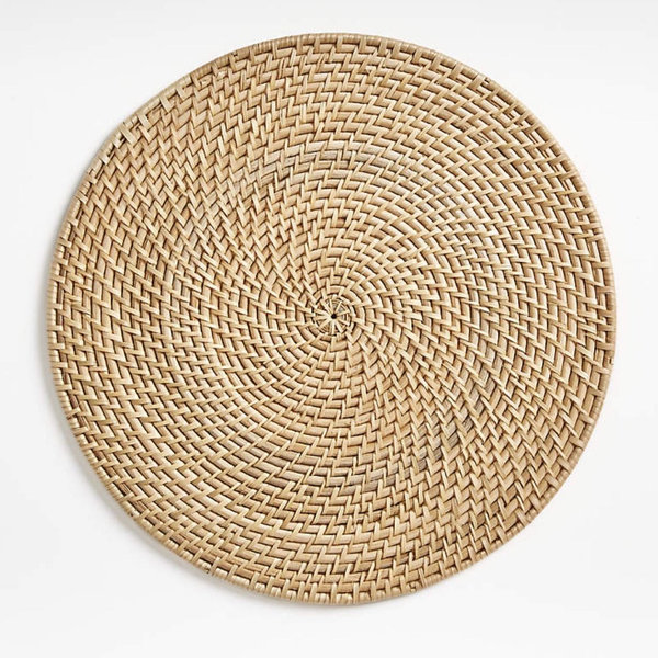 Artesia Round Natural Woven Rattan Placemat
