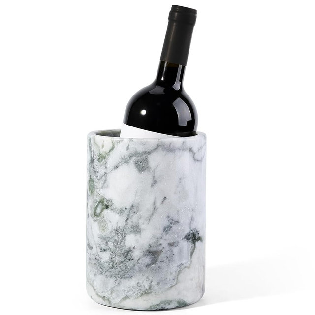 Marble Wine Bottle Chiller Bucket - Versatile Wine Chillers for Bottles - Handcrafted Wine & Champagne Cooler for Parties, Dinner - Applicable to Kitchen Utensil Holder Ideal for Wine Enthusiasts