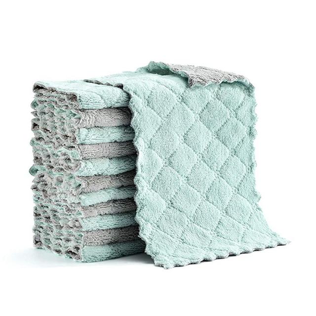 Hyperspace Microfiber Cleaning Cloth, Kitchen Towels, Double-Sided Microfiber Towel Lint Free Highly Absorbent Multi-Purpose Dust and Dirty Cleaning Supplies for Kitchen Car Cleaning. Pack of 12