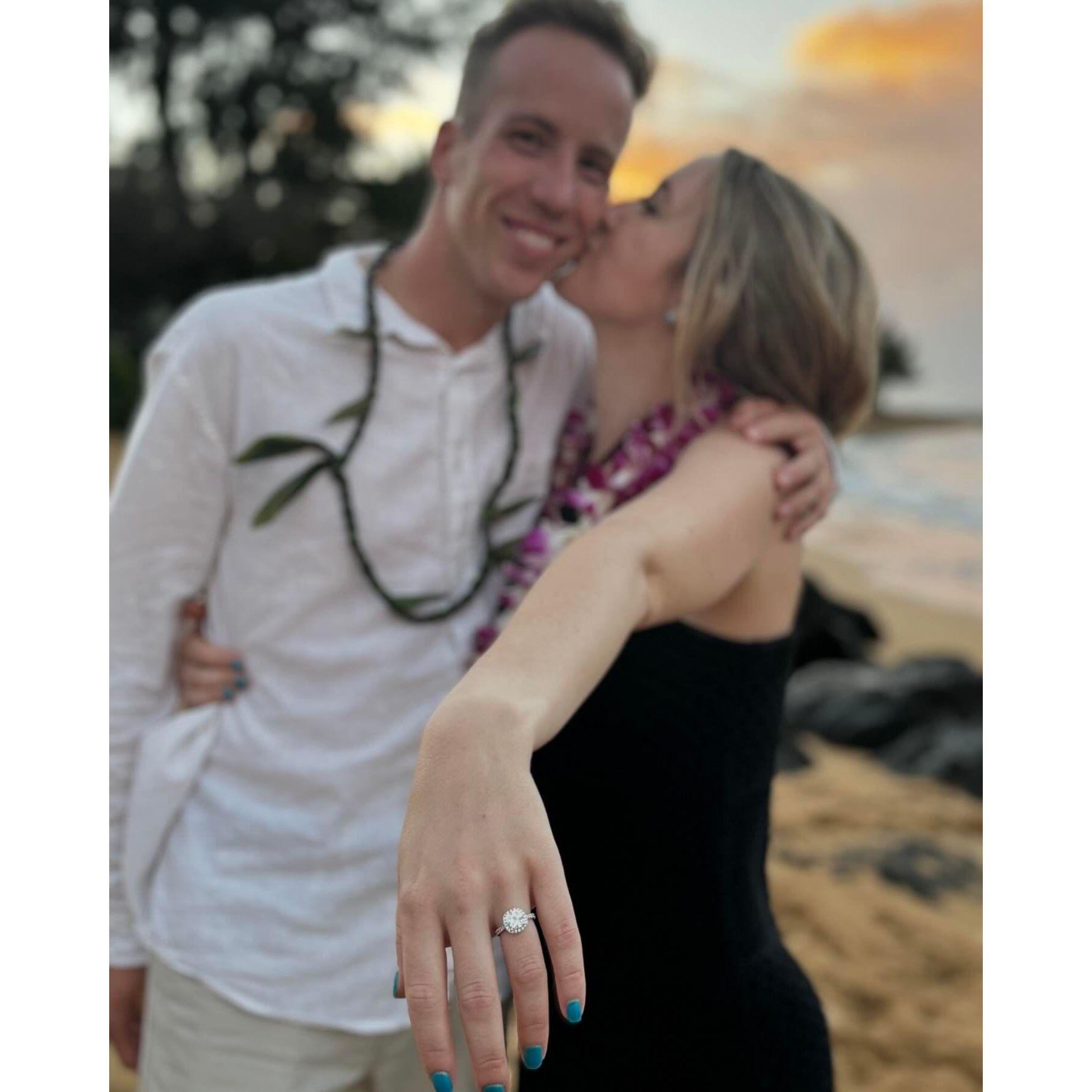 The night we got engaged in Kauai, Hawaii! July 23rd, 2024.