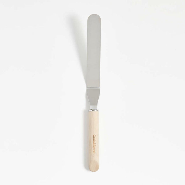 Crate & Barrel Large Offset Spatula with Beechwood handle