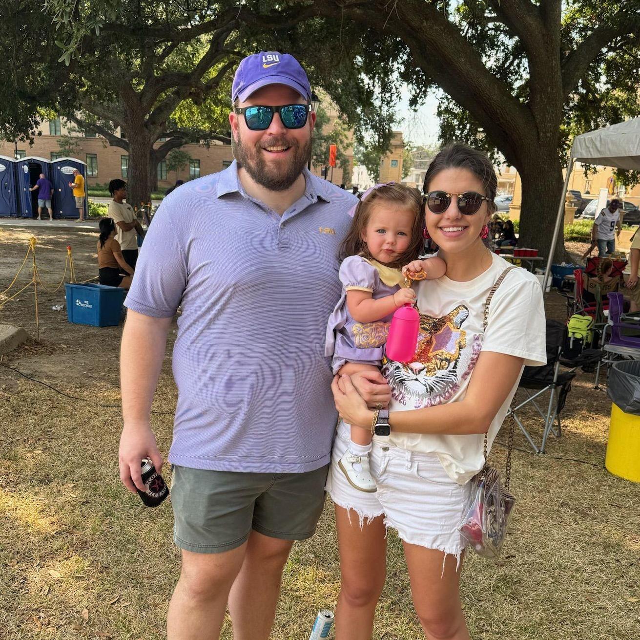 Gameday with our flower girl, Grace Toomey