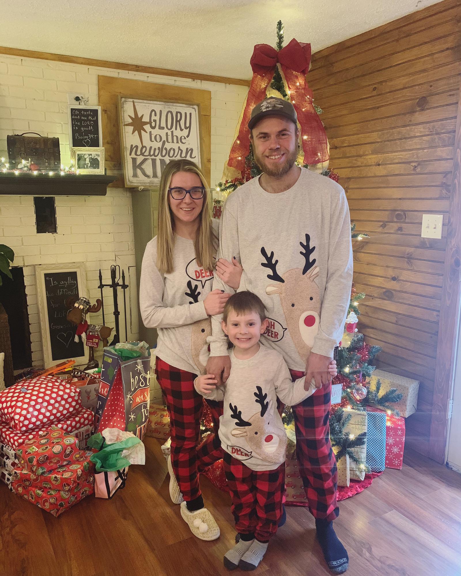Rocking the matching pjs for our first Christmas together.