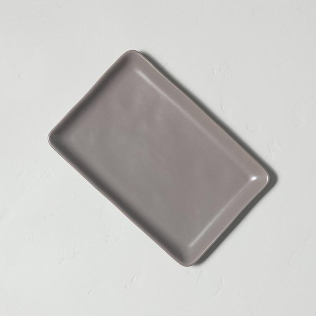 Small Stoneware Rectangular Serve Tray Matte Gray - Hearth & Hand™ with Magnolia
