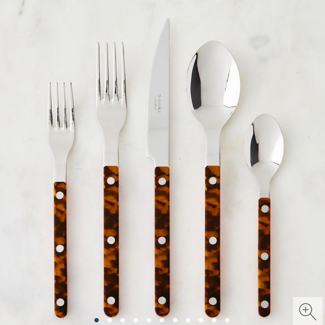 Bistrot Shiny-Finish French Flatware (Tortoise, 5-Piece Set)