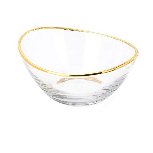 Glass Serving Bowl with 14K Gold Rim-5"D