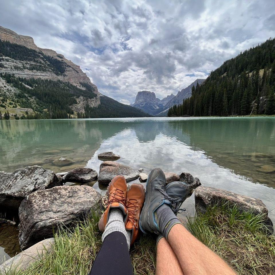 Sharing a view after a long hike to the upper Green River Lakes. We got to see a Grizzly Bear outside our tent the next morning. (2023)