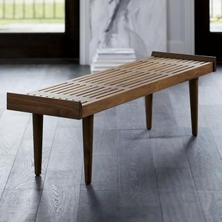 Tate Walnut Slatted Bench