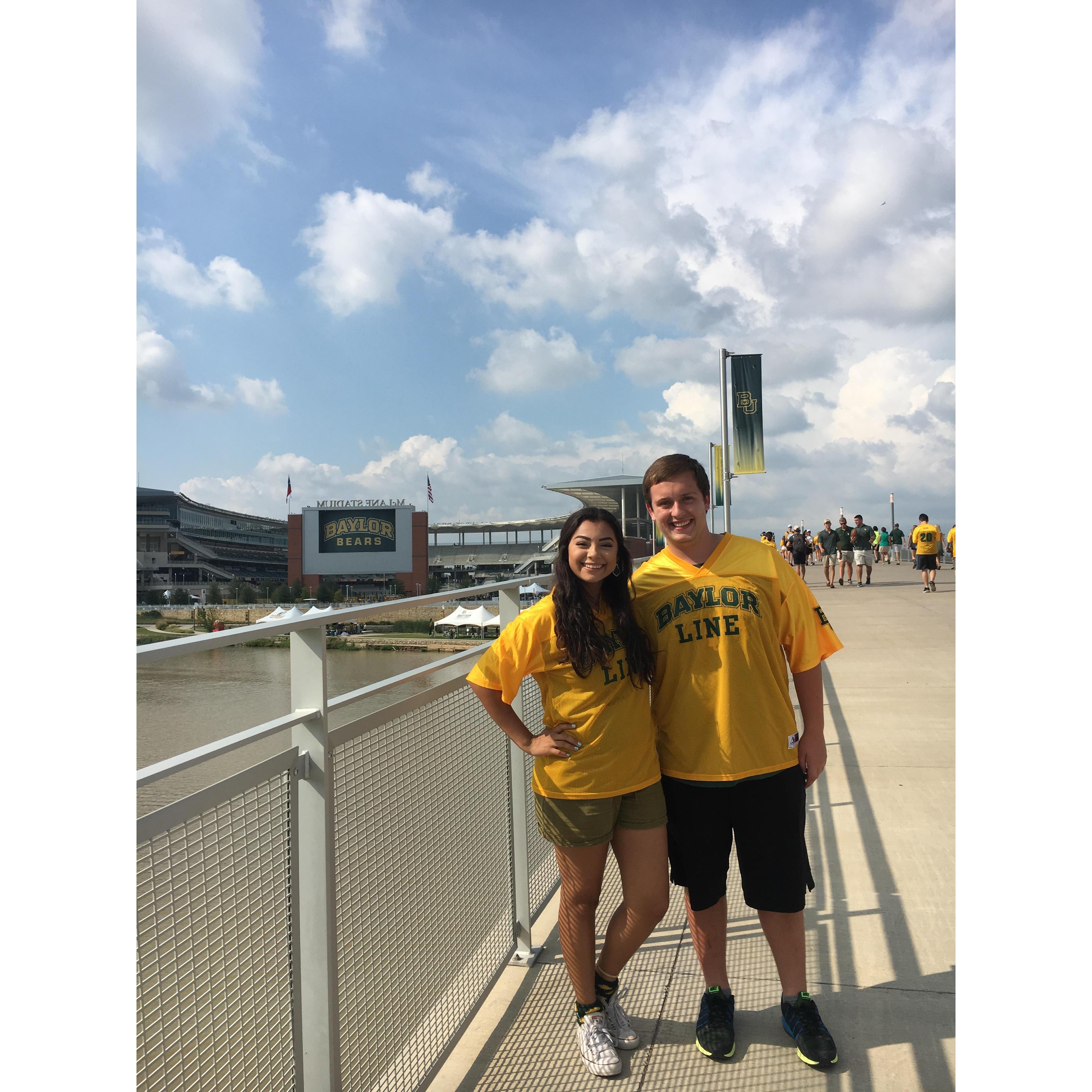 Our very first game running the Baylor line!