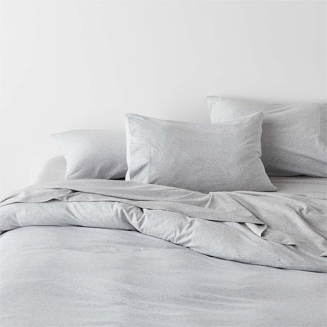 Cozysoft Organic Jersey Light Grey Full/Queen Duvet Cover