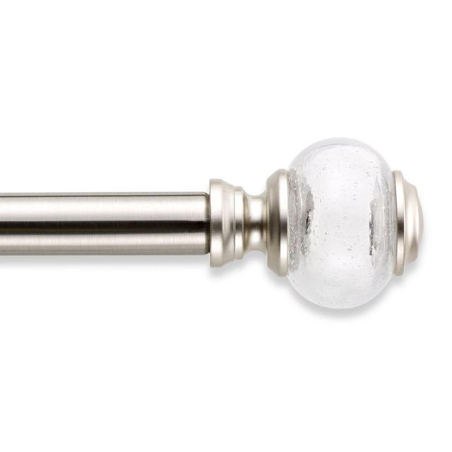 Cambria® Casuals® Bubble Glass Doorknob 28 to 44-Inch Curtain Rod in Brushed Nickel
