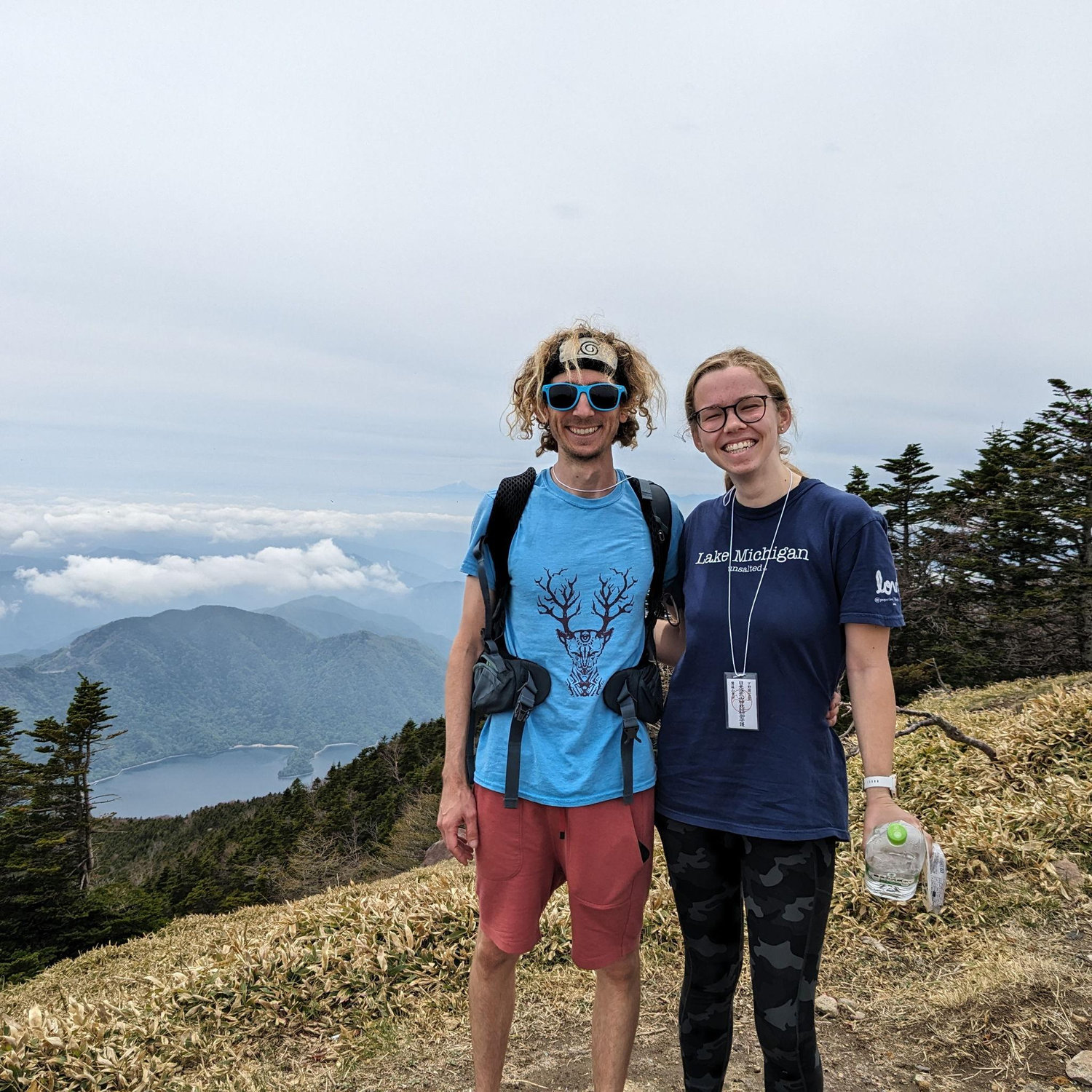 Jony and Lily hiked to the top of Mount Nantai in Nikko, Japan. We could see Mount Fuji at the top!