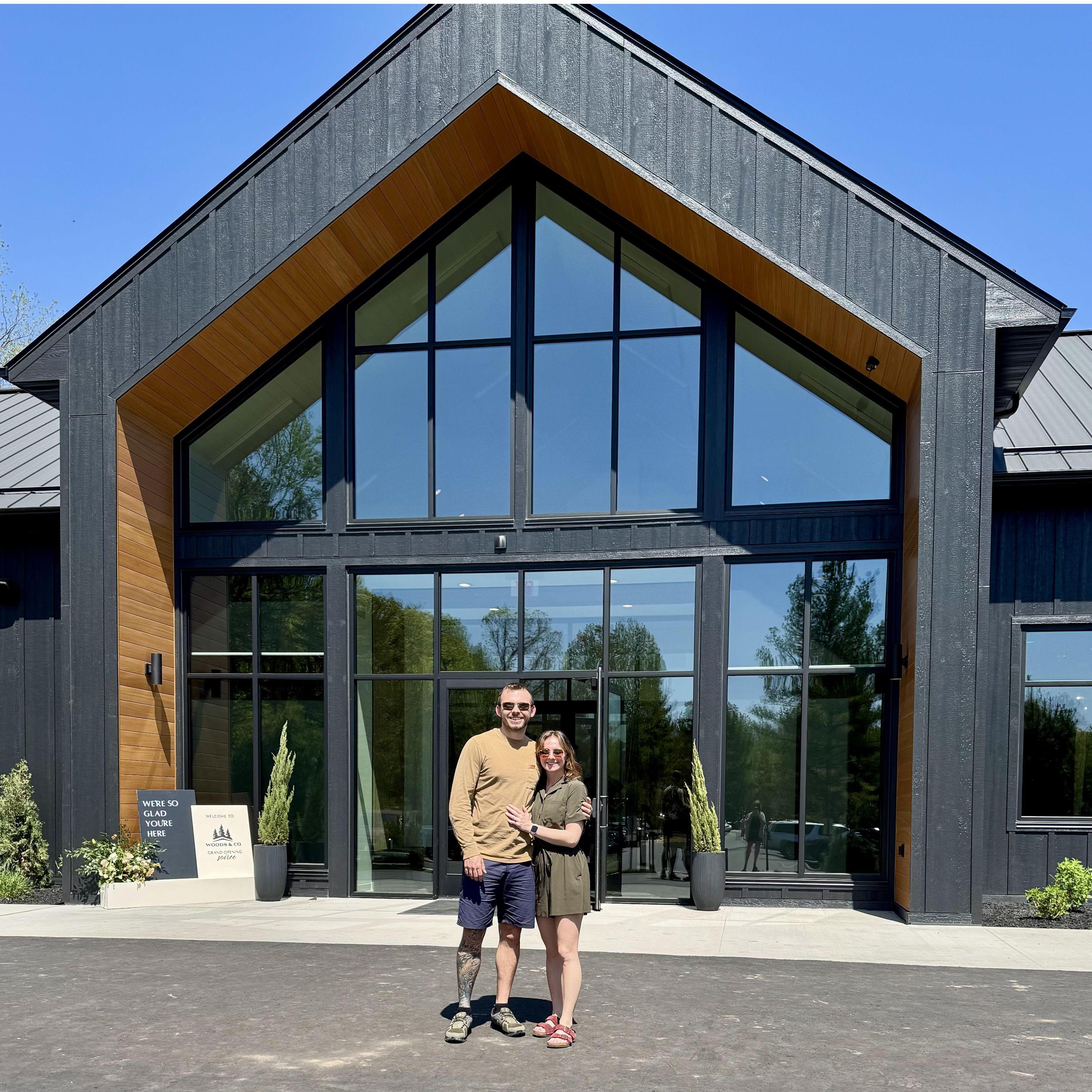 When we checked out our wedding venue for the first time after it was done being built! :)
