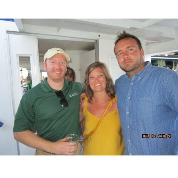 Brendan, Lindsey, and Kuba on the FOUI Boat Cruise.