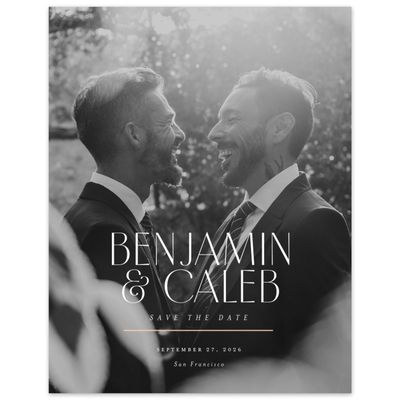 White Elegant Wedding Digital Save the Date - Mendoza Portrait