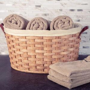 Farmhouse Laundry Basket | Decorative Amish Woven Wicker Storage