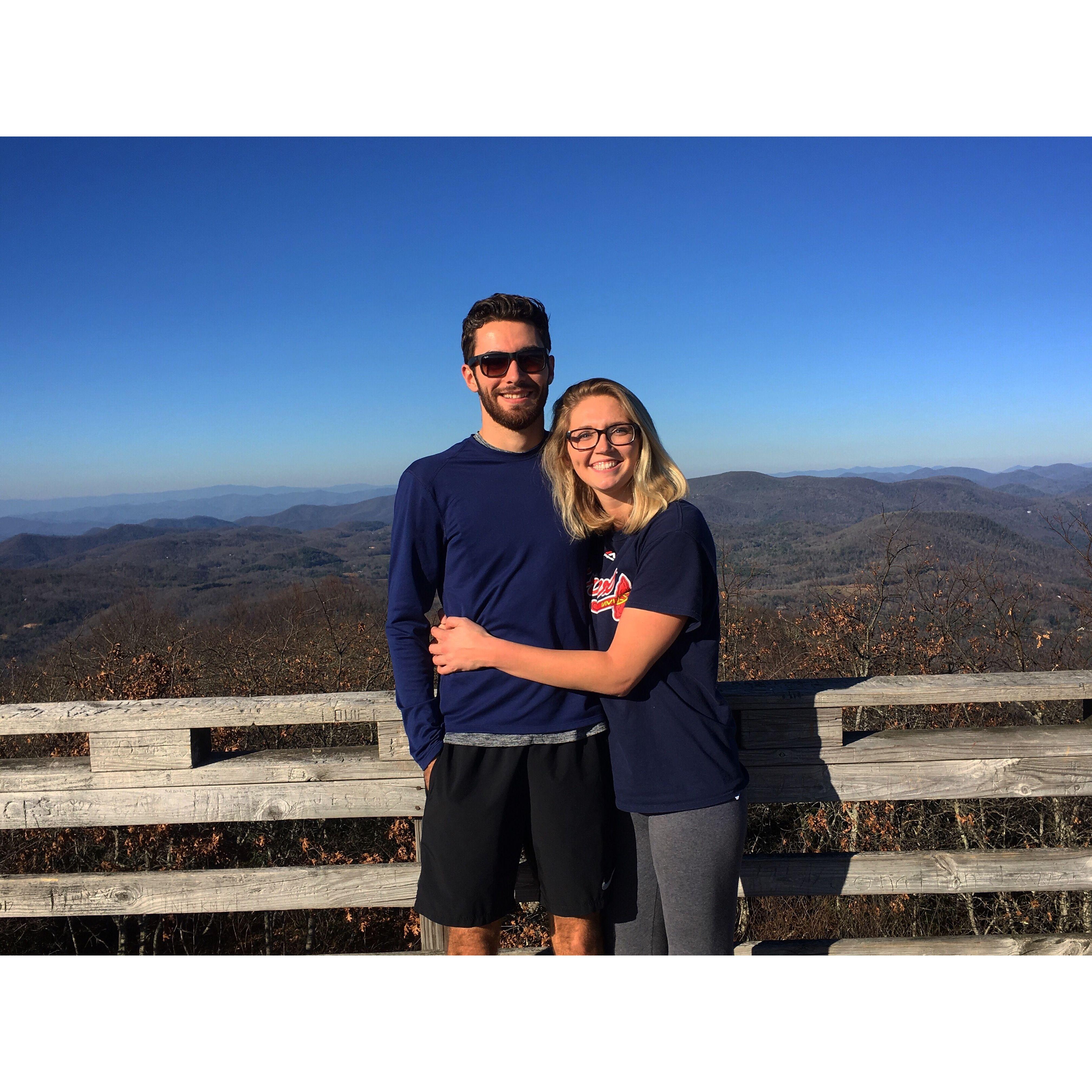 Our first hike together back in 2017 -- This would become the spot we got engaged at 6 years later