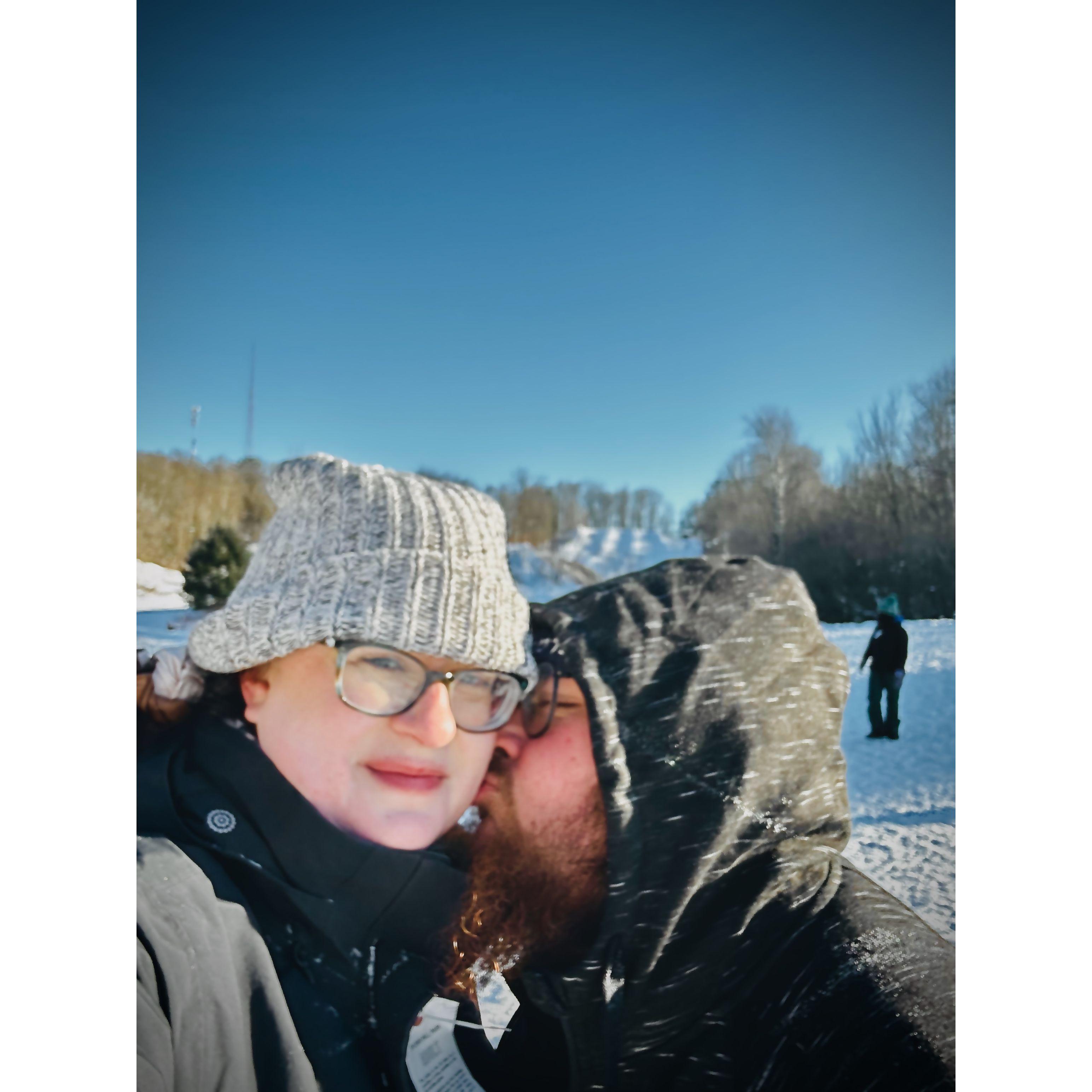 Guess what? He loved sledding.