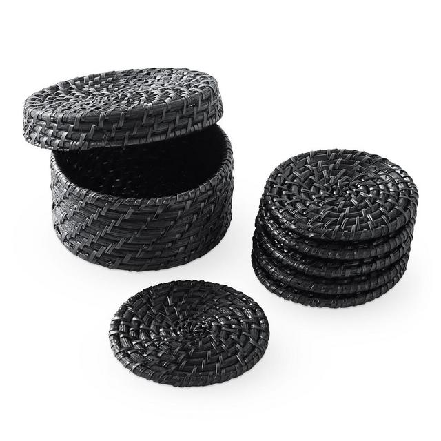 Black Hapao Coasters, Set of 6