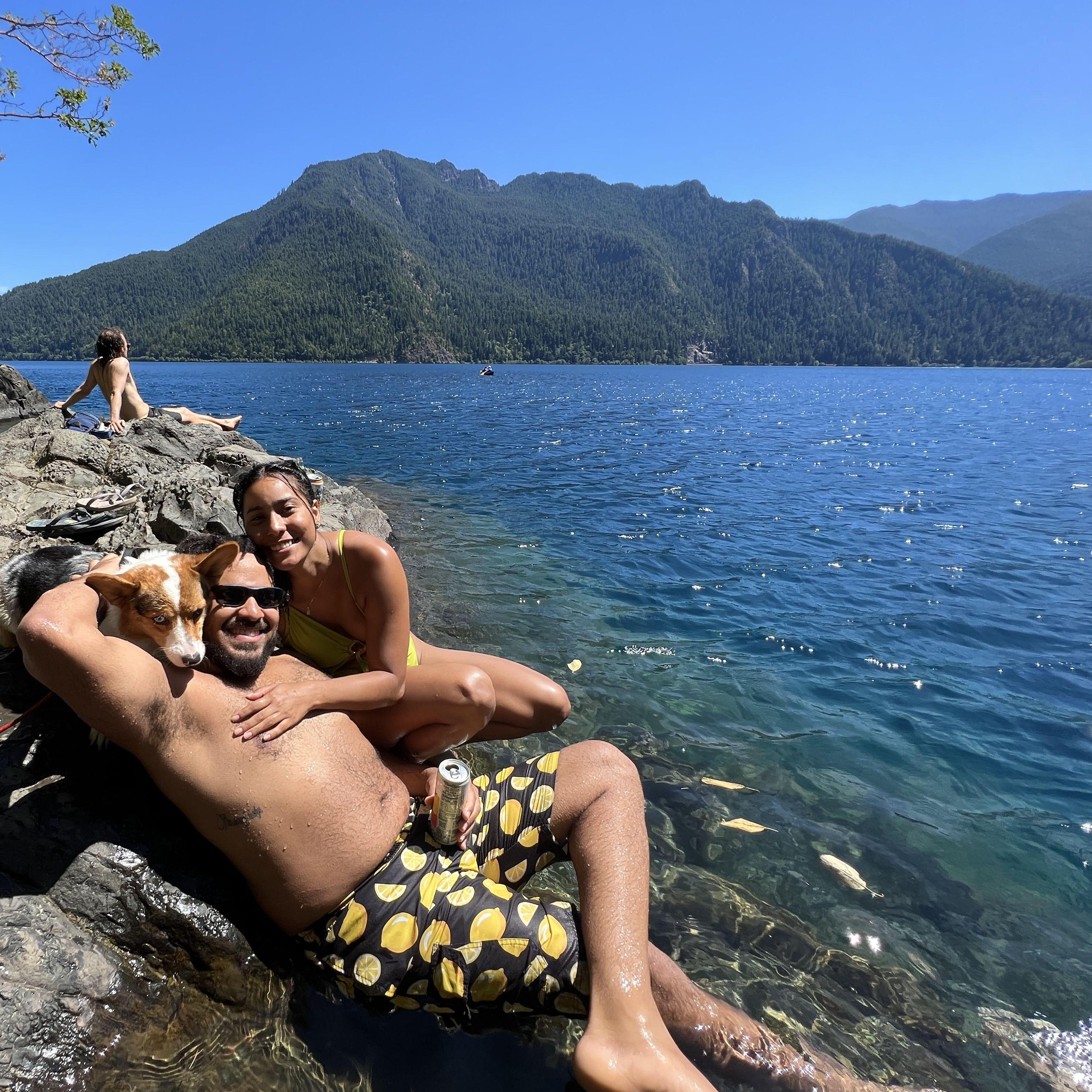 2023: Quick dip into the crystal clear Lake Crescent, WA