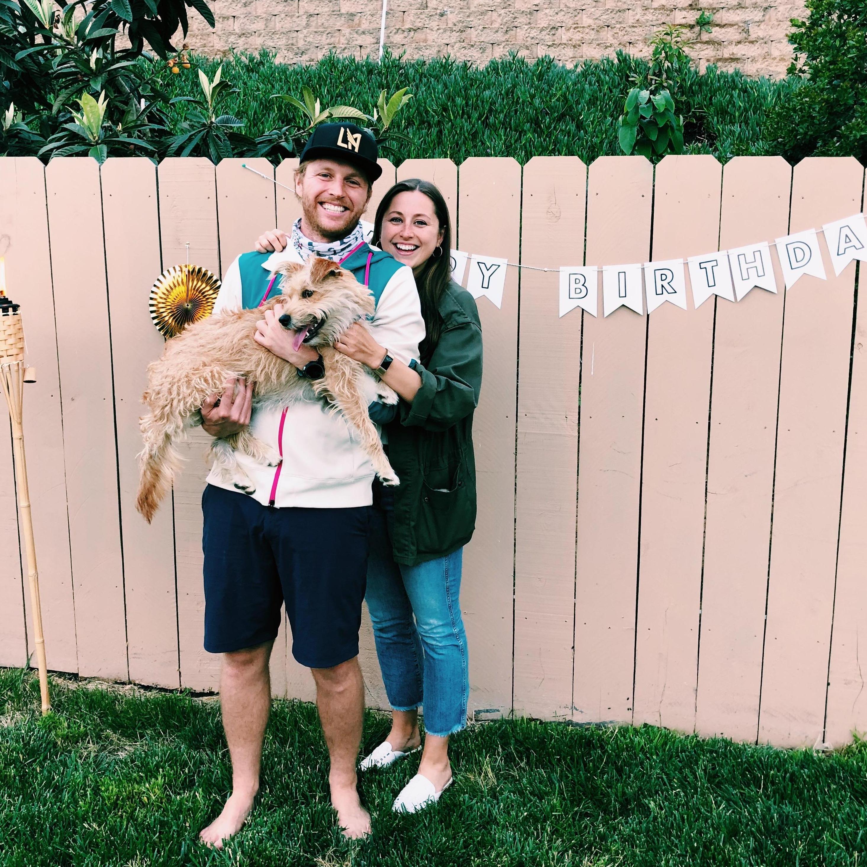 Patrick's (socially distanced) 30th and the first birthday we spent together, May 2020