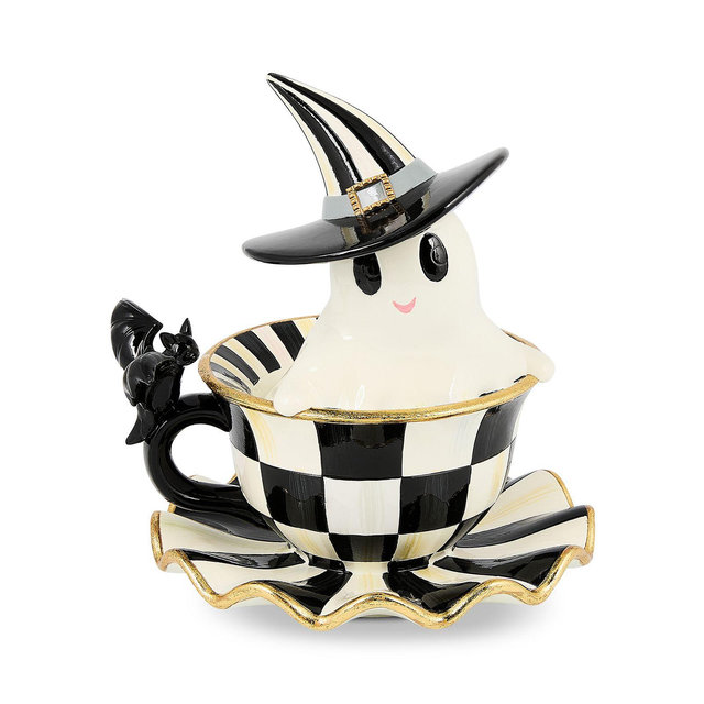 MacKenzie-Childs Courtly Check Teacup Ghost Decor
