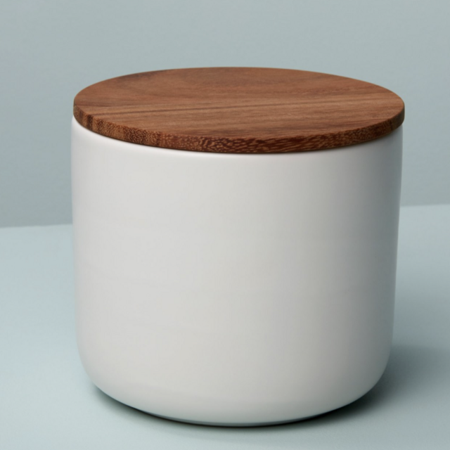 STONEWARE CANISTER WITH ACACIA LID | LARGE