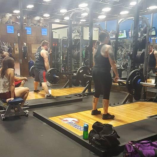 Doin' what we do best. Dead lifts and donuts.