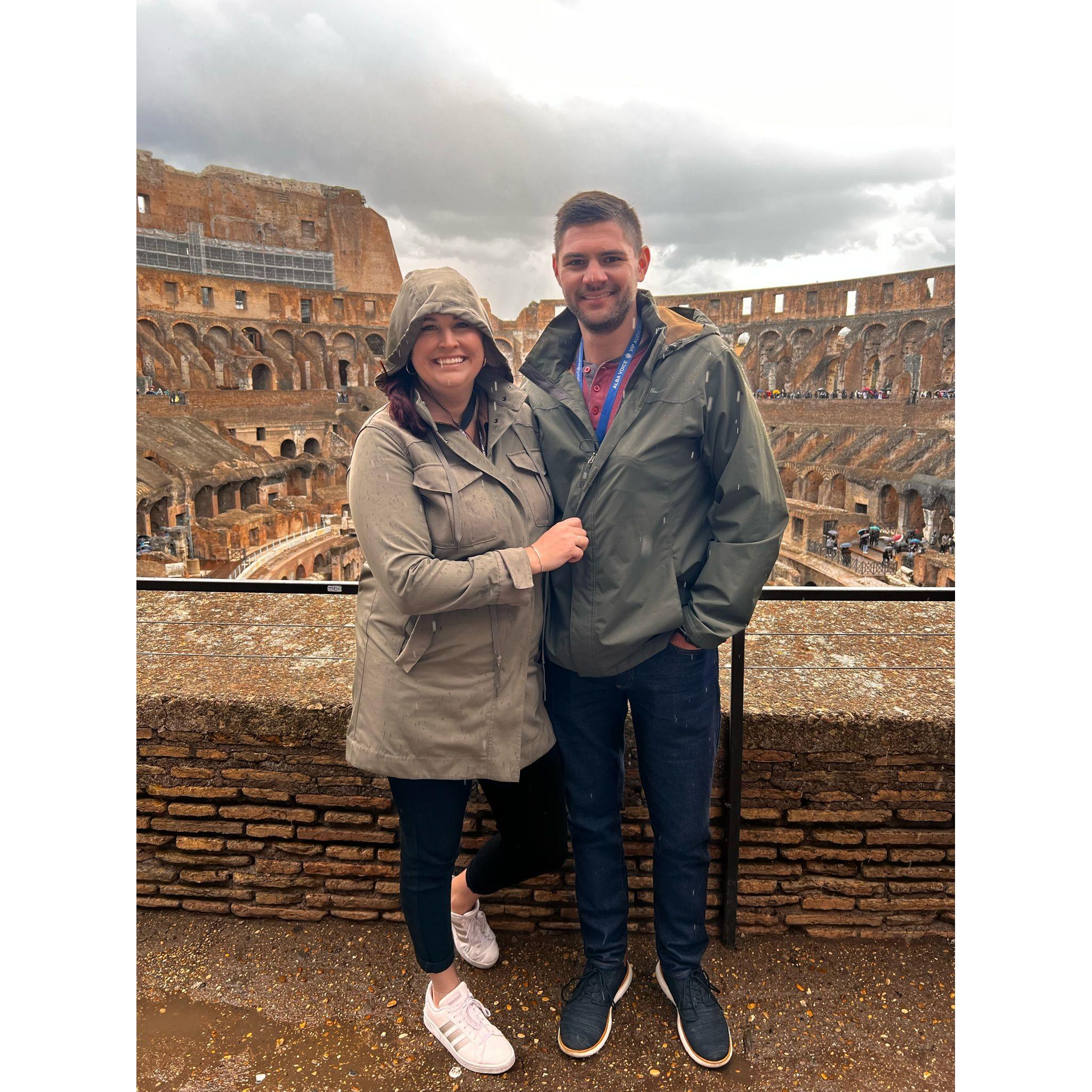 The rain didn't stop us from enjoying the Colosseum.