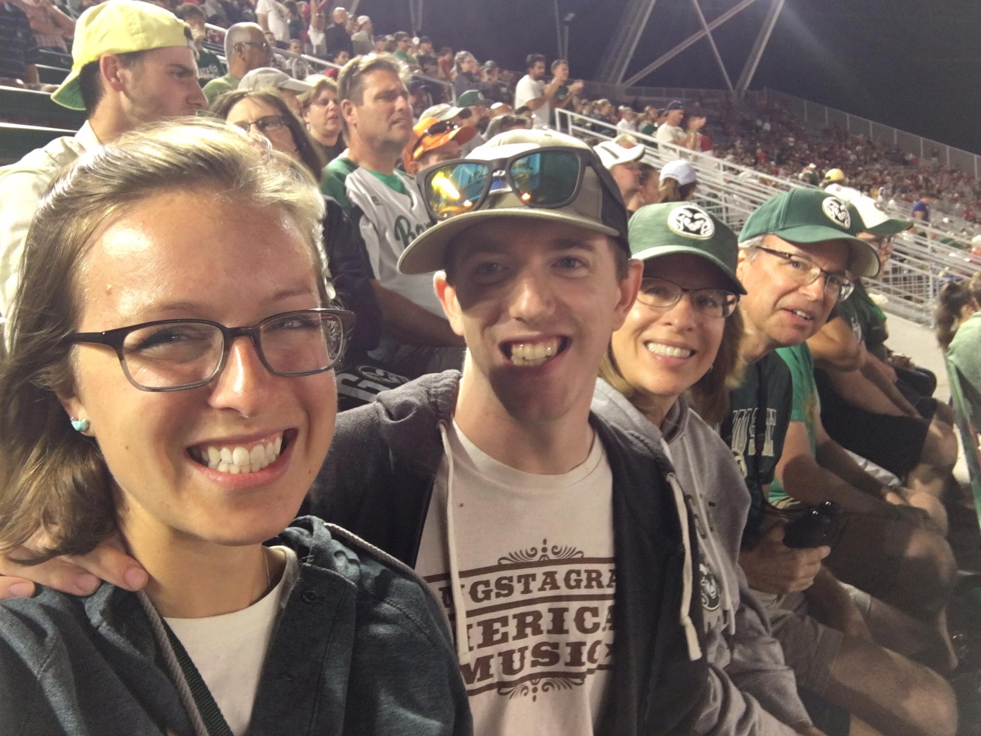 Colorado State University football game with Kirsten’s parents - September 2018