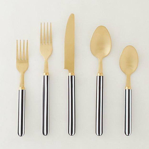 20-Piece Earl Brushed Gold and Resin Flatware Set