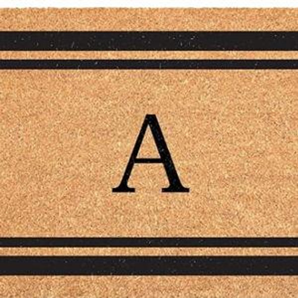 Calloway Mills 152962436W Black Border 24" x 36" Monogram Doormat, (Letter W) | Letter W, 152962436W