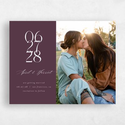 Dark Plum, Purple Wedding Save the Date - Aion Photo