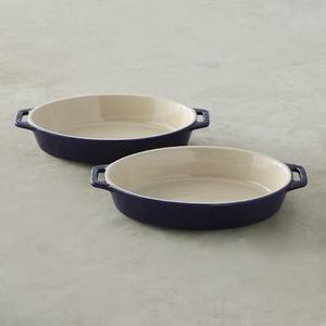 Staub Ceramics Stoneware Oval Bakers, Set of 2