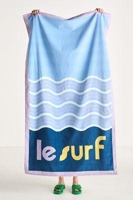 Beach Vibe Text Cotton Beach Towel