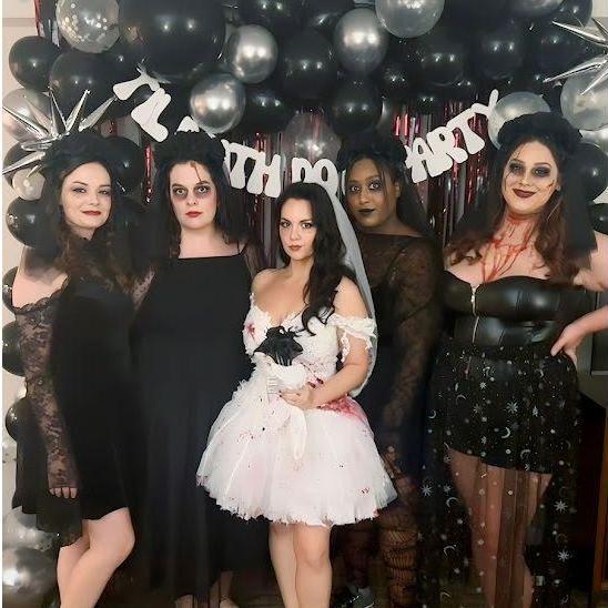 Me and my Maids of Honor as "Dead Bride and Bridesmaid Zombies"!