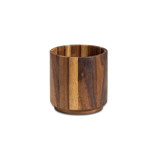 Kalmar Home Solid Acacia Rotating Lazy Susan Utensil Holder - Large