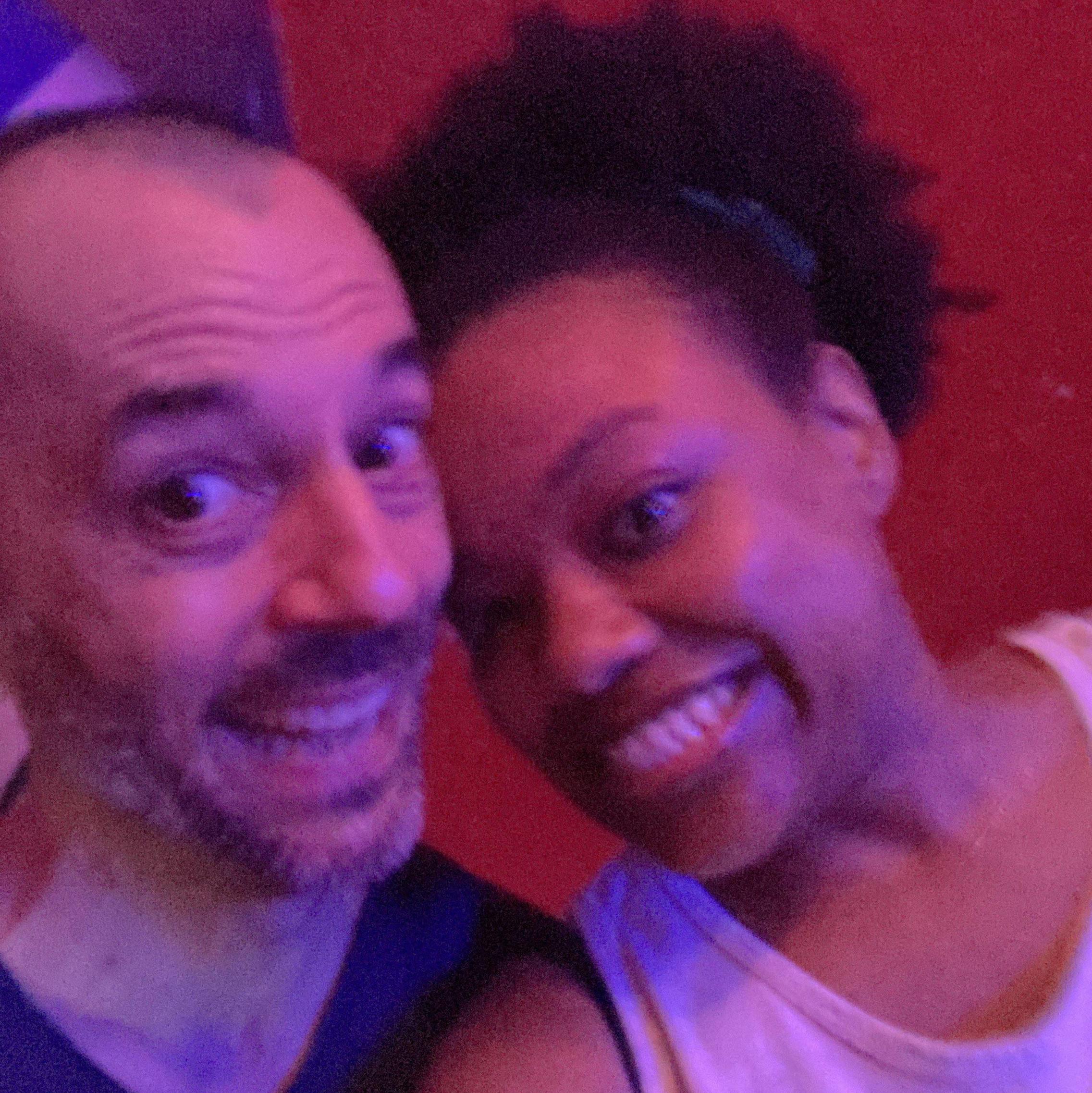 Blurry at karaoke.